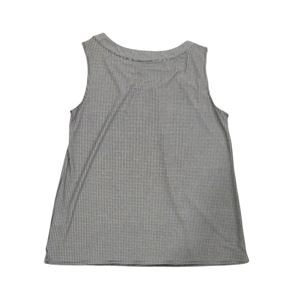 Talbots Womens Black White Houndstooth Pleated Sleeveless Shell Tank Top Size M - Picture 3 of 4